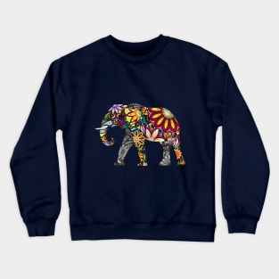 Colored Flower Elephant Crewneck Sweatshirt